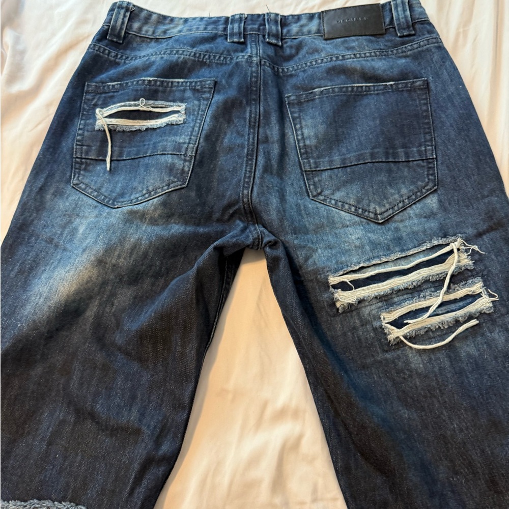 Distressed Blue Denim Shorts size 32 - Picture 3 of 3